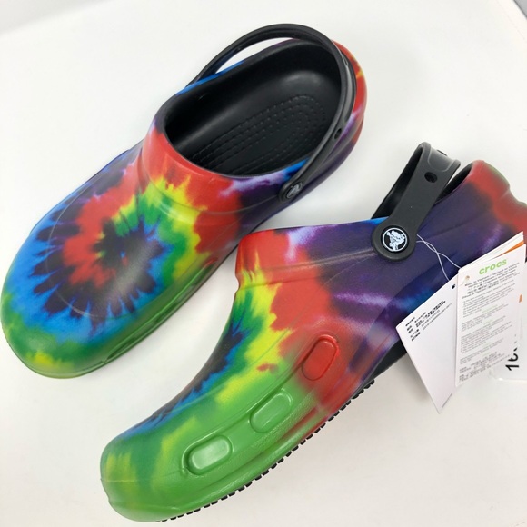 bistro tie dye crocs